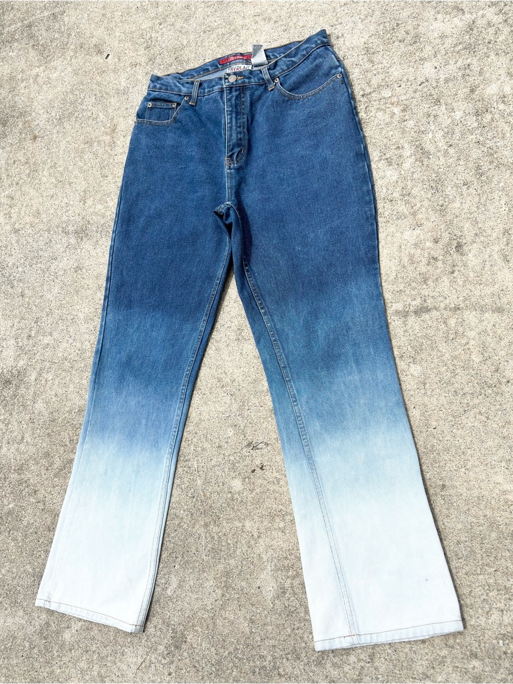 Y2K Bill blass Blue to White Ombre Wide-Leg Jeans